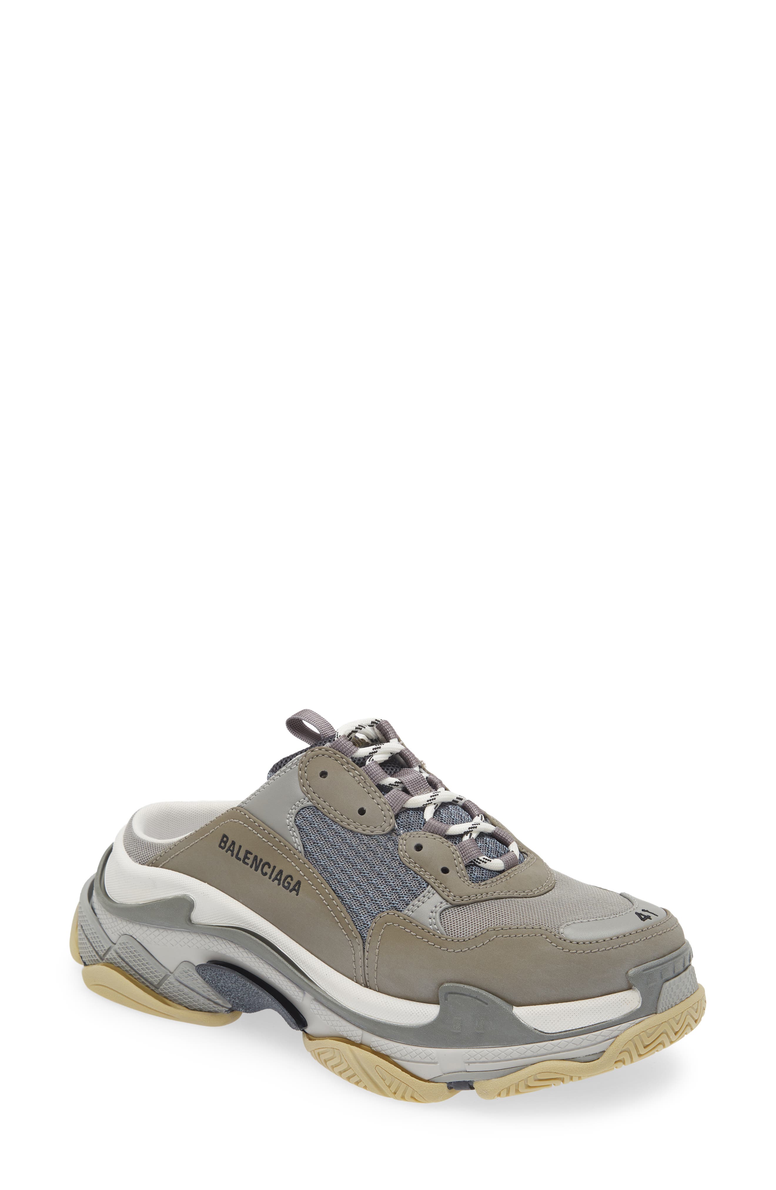 Balenciaga Triple S Sneaker Mule in Grey/Blue | Smart Closet