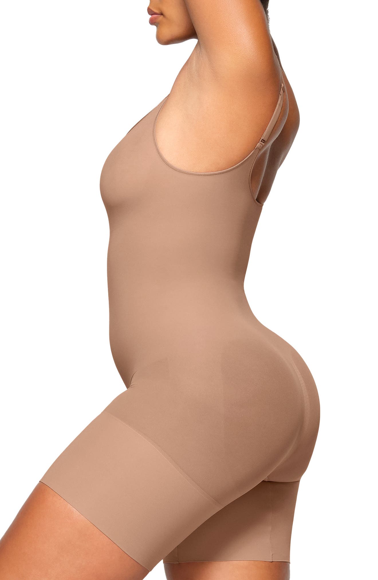 Skims Everyday Sculpt High Waist Crotchless Shaper Shorts In Clay