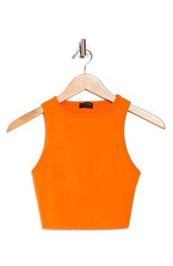 Naked Wardrobe Rib Knit Crop Tank In Orange