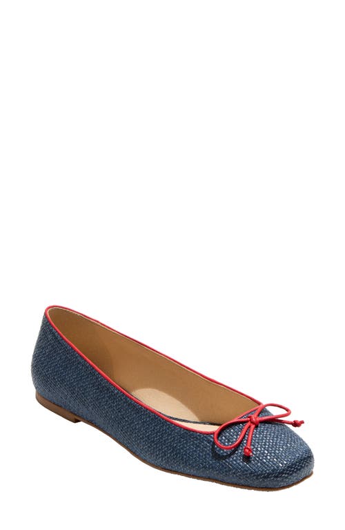 Shop Jack Rogers Kenlyn Basket Weave Rattan Ballet Flat In Midnight/fire Red