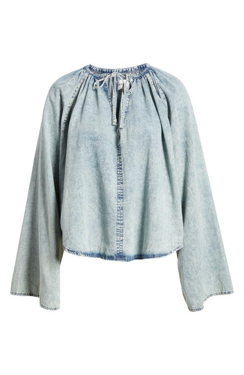 FRAME FRAME TIE NECK DENIM TOP 
