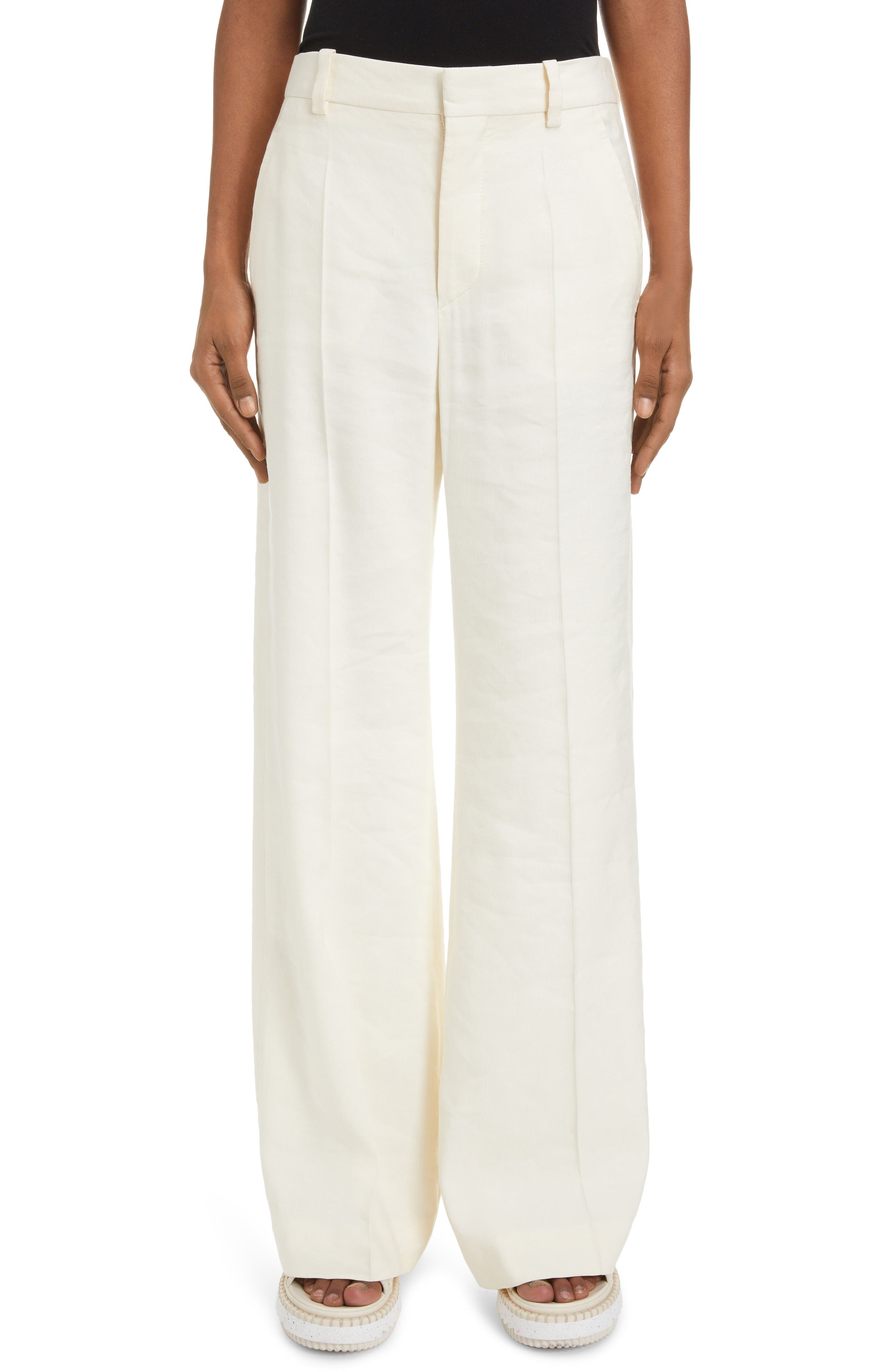 Chloé Wide Leg Linen \u0026 Silk Pants 