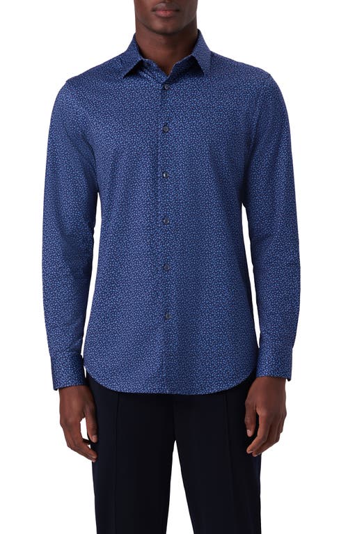 Bugatchi James OoohCotton Floral Button-Up Shirt Navy at Nordstrom,
