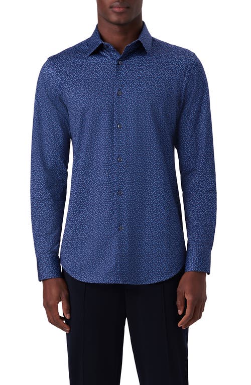 Bugatchi James Ooohcotton® Floral Button-up Shirt In Navy