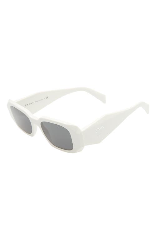 Shop Prada Runway 49mm Rectangular Sunglasses In Talc/dark Grey