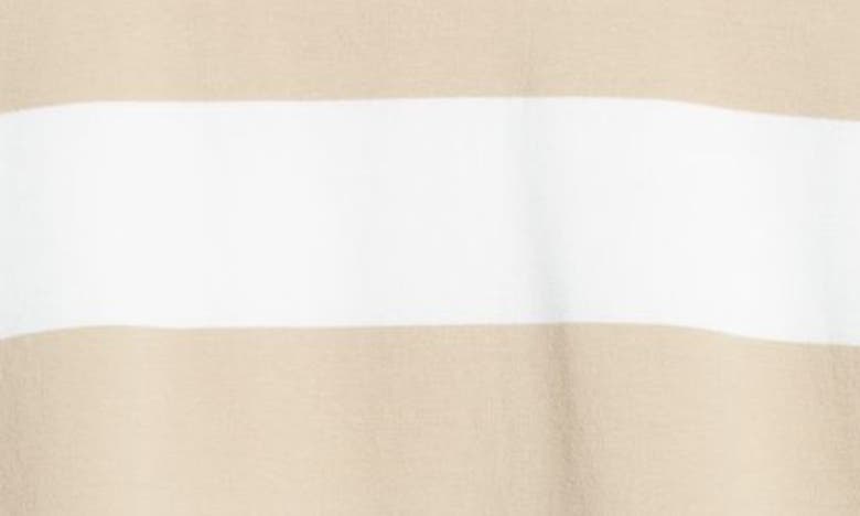 Shop Caslon Variegated Stripe Stretch Cotton Sweatshirt In Tan Safari- White Combo Stripe