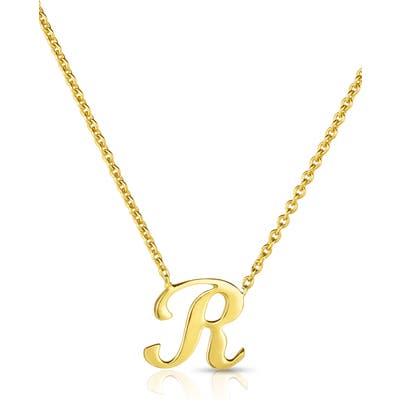 Robert Coin Cursive Initial Pendant Necklace