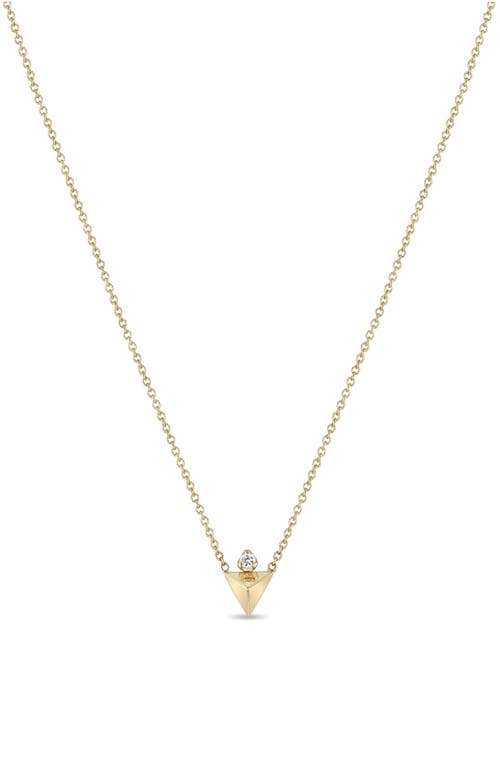 Zoë Chicco 14K Gold Diamond Pyramid Pendant Necklace in 14K Yellow Gold at Nordstrom, Size 16