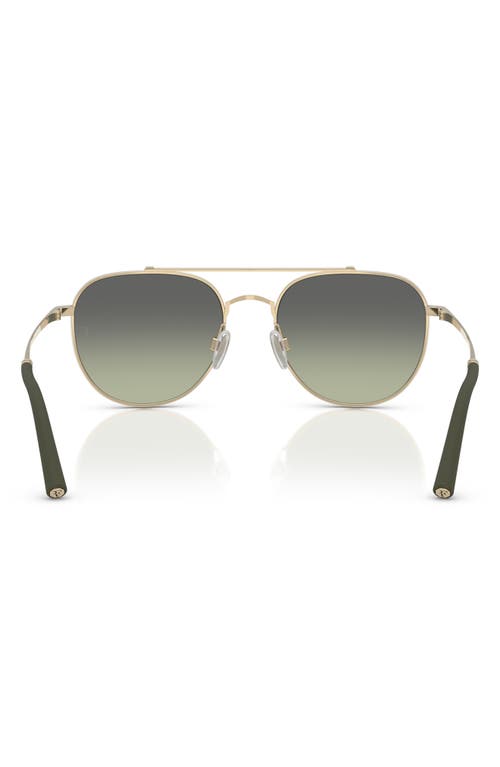 Oliver Peoples X Roger Federer 54mm Pilot Sunglasses In Gold/green Gradient