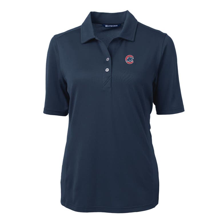 Shop Cutter & Buck Navy Chicago Cubs Drytec Virtue Eco Pique Recycled Polo