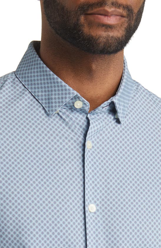 Shop Mizzen + Main Leeward Floral Button-up Performance Shirt In Ashley Blue Floral Print