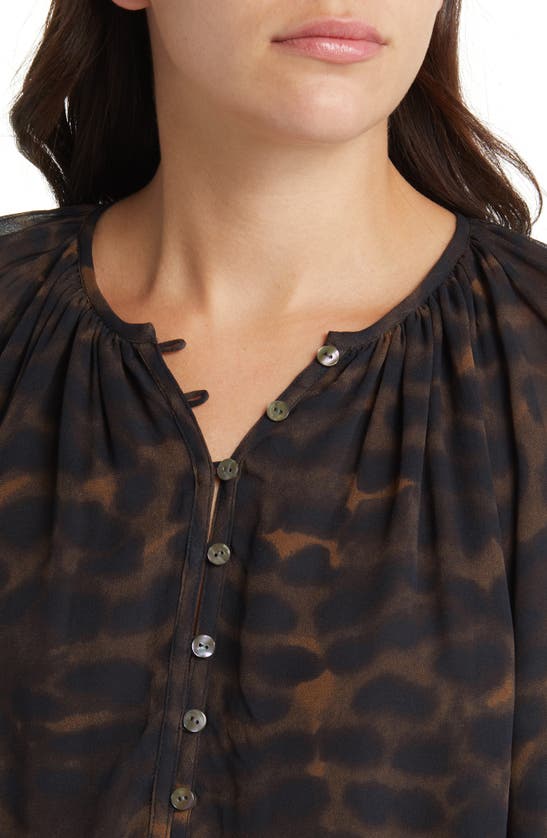 RAILS RAILS INDI ANIMAL SPOT BLOUSON SLEEVE BLOUSE 