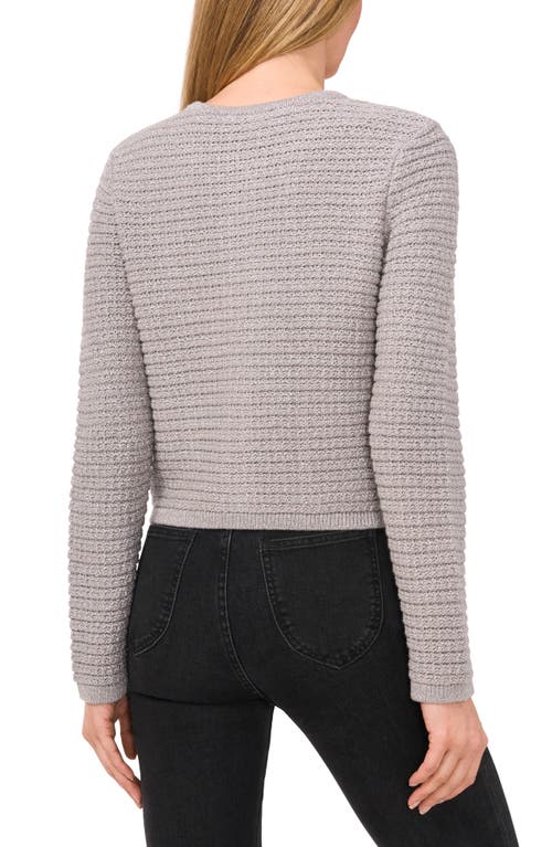 Cece Metallic Crop Cardigan In Storm Grey