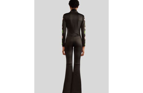 Cynthia Rowley Water Repellent Bonded Ski Suit In Gold