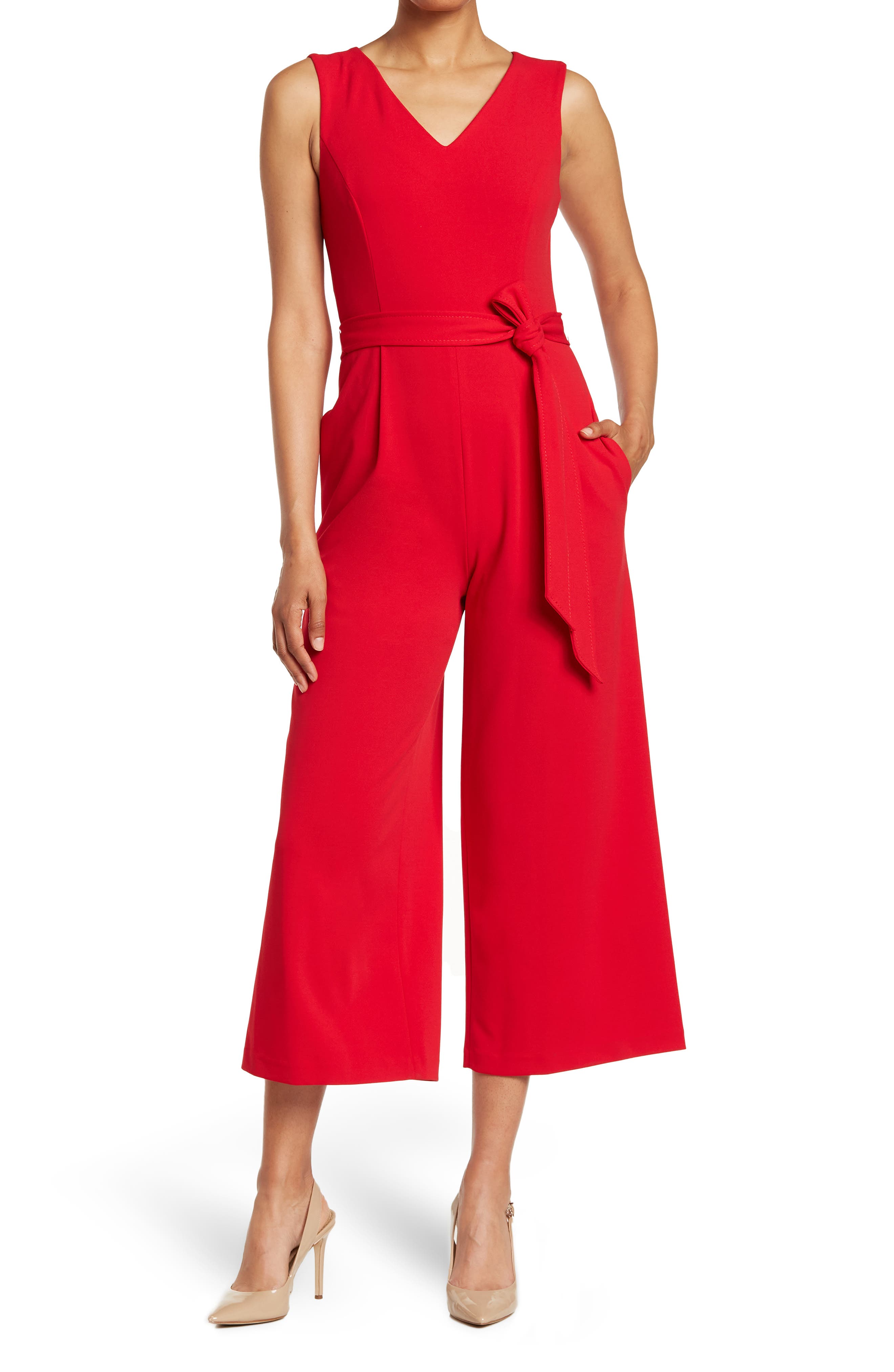 calvin klein red jumpsuit