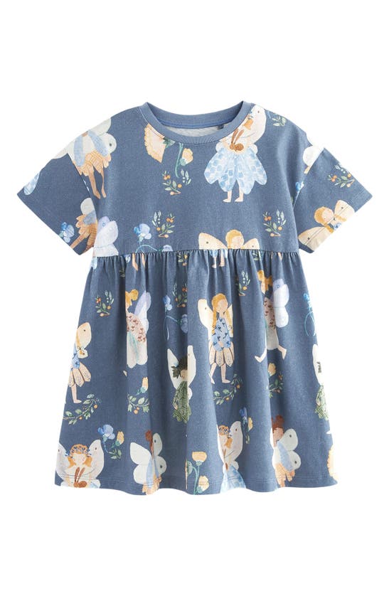 Shop Next Kids' Fairy Print Cotton Dress In Blue