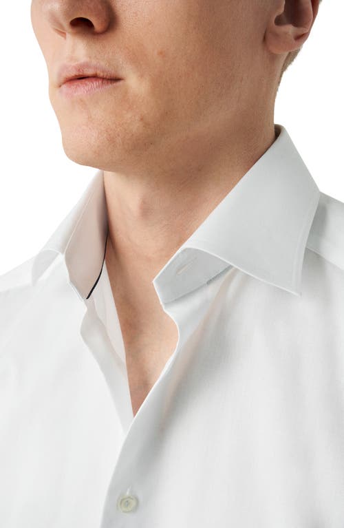 Shop Eton Slim Fit Cotton Dress Shirt In White