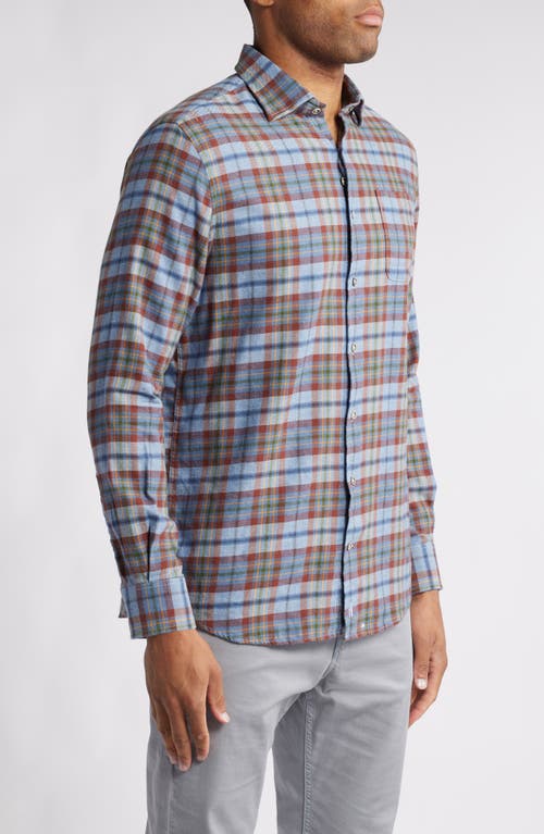 Shop Johnnie-o Roger Plaid Cotton & Lyocell Flannel Button-up Shirt In Maliblu