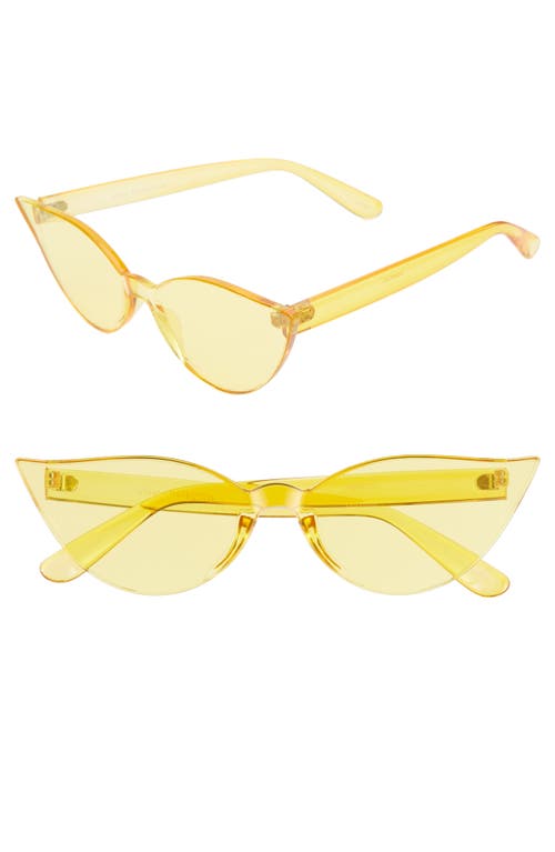 Mono Color Cat Eye Sunglasses in Yellow