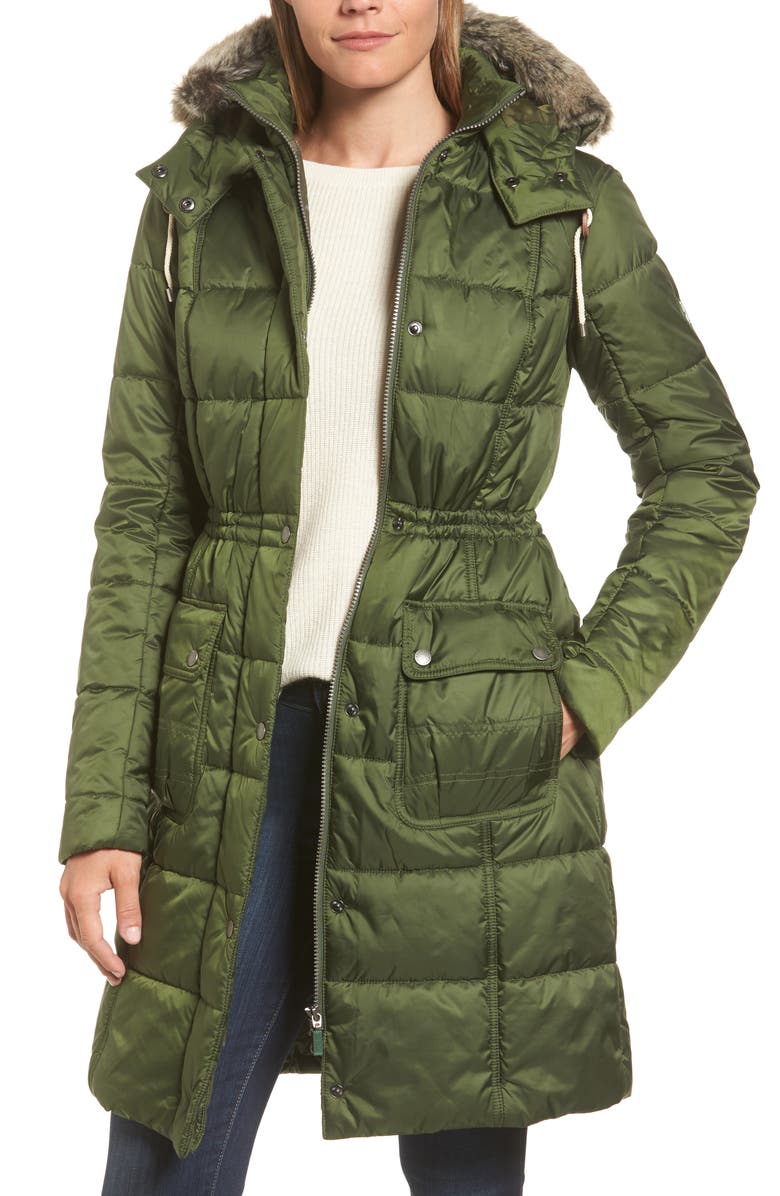 Barbour Winterton Water Resistant Hooded Quilted Jacket with Faux Fur ...