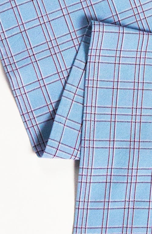 Archive New York Chiapas Handwoven Plaid Cotton Table Runner In Blue