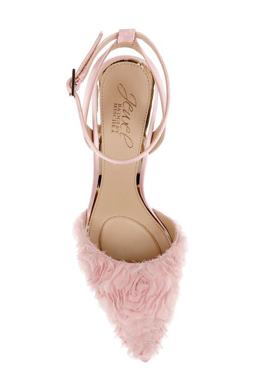 Shop Jewel Badgley Mischka Shannon Pointed Toe Ankle Strap Pump In Pink/pink