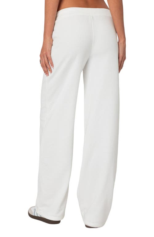 Edikted Quinn Straight Leg Sweatpants In White
