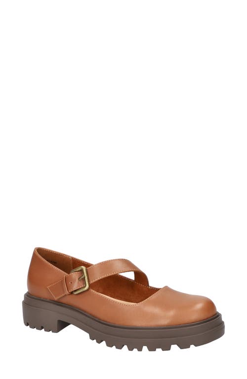 Shop Bella Vita Quincy Mary Jane Flat In Camel Leather