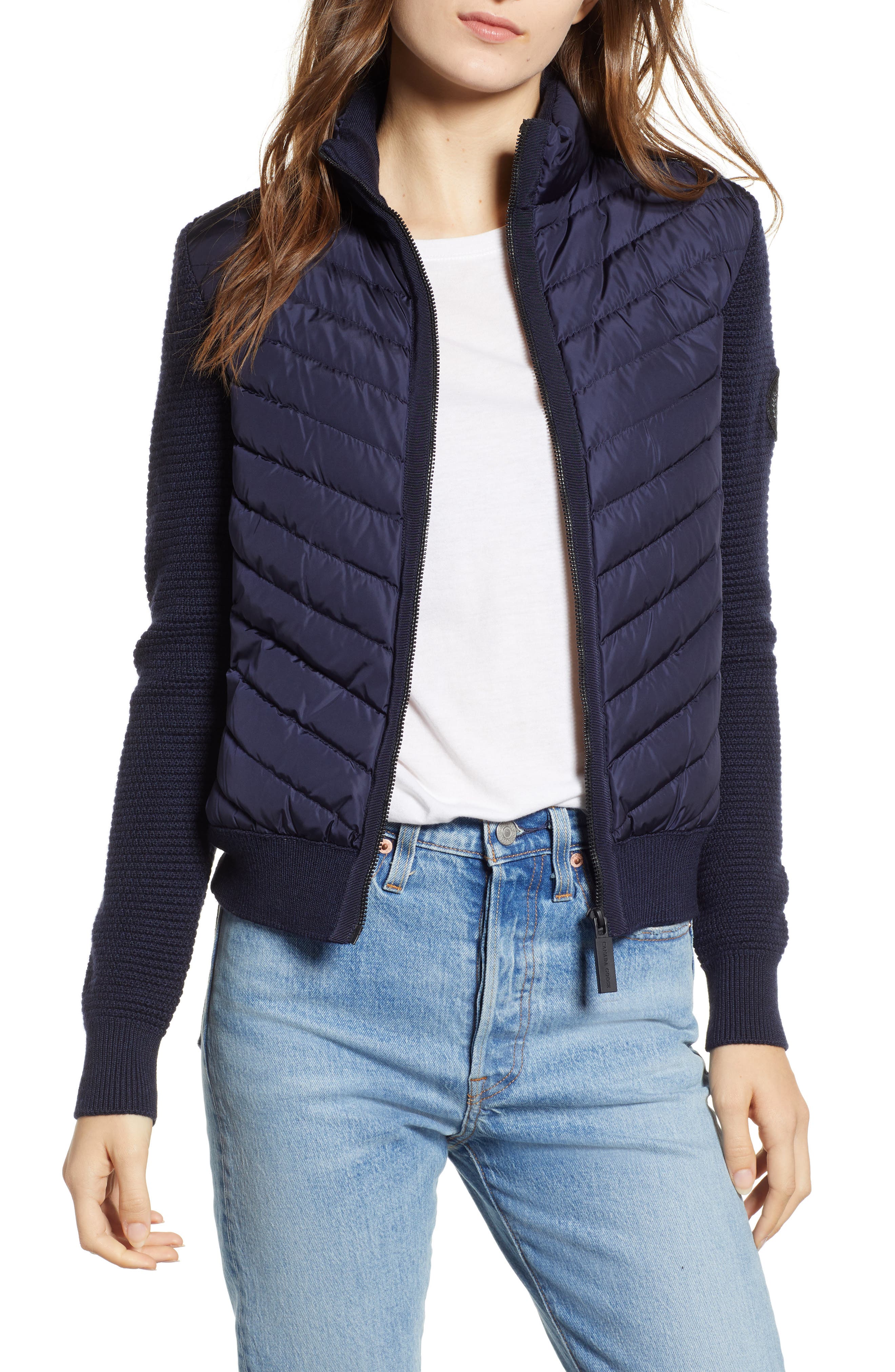 Canada Goose Hybridge Quilted & Knit Jacket, (0) - Blue