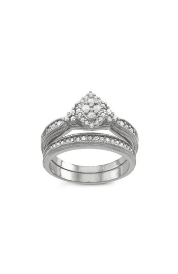 Fzn Diamond Bridal Ring Set In White