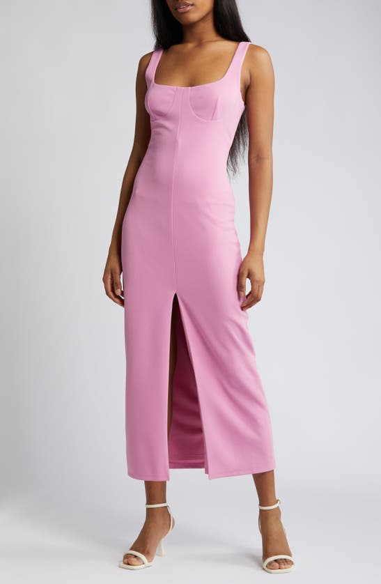 Shop Wayf The Bravado Slit Front Maxi Dress In Pink