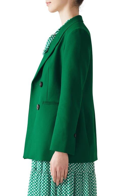 Shop Lk Bennett Double Breasted Blazer In Green