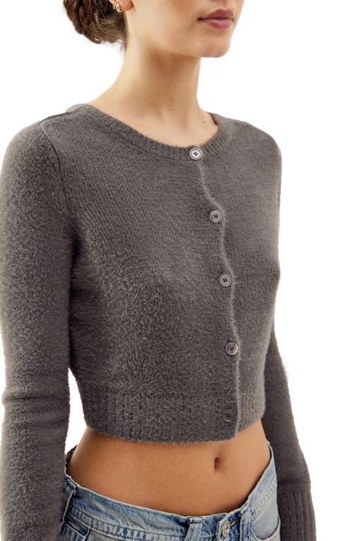 Shop Bdg Urban Outfitters Molly Crop Cardigan In Charcoal