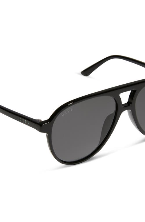 Diff Tosca Ii 56mm Polarized Aviator Sunglasses In Black/grey