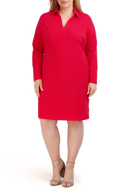 Angel Long Sleeve Jersey Dress in Red