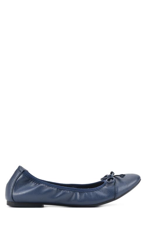 White Mountain Footwear Sunnyside Ii Ballet Flat In Navy/smooth