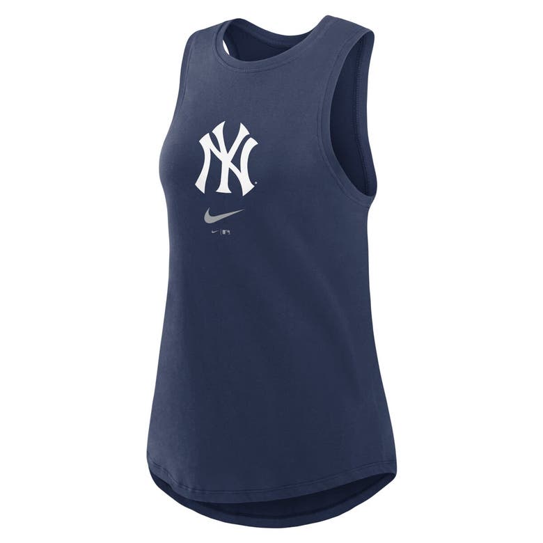 Shop Nike Navy New York Yankees Legacy Icon High Neck Fashion Tank Top