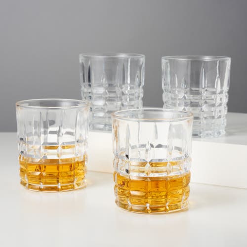 Shop Viski Highland Crystal Dof Tumblers Set Of 4 In Clear