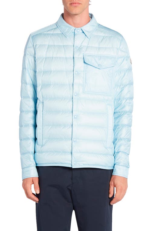 Moncler Tenibres Water Repellent Down Puffer Shacket Baby Blue at Nordstrom,