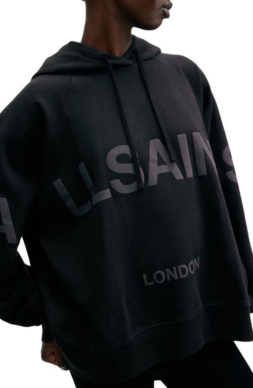 Shop Allsaints Talon Biggy Oversize Logo Hoodie In Black