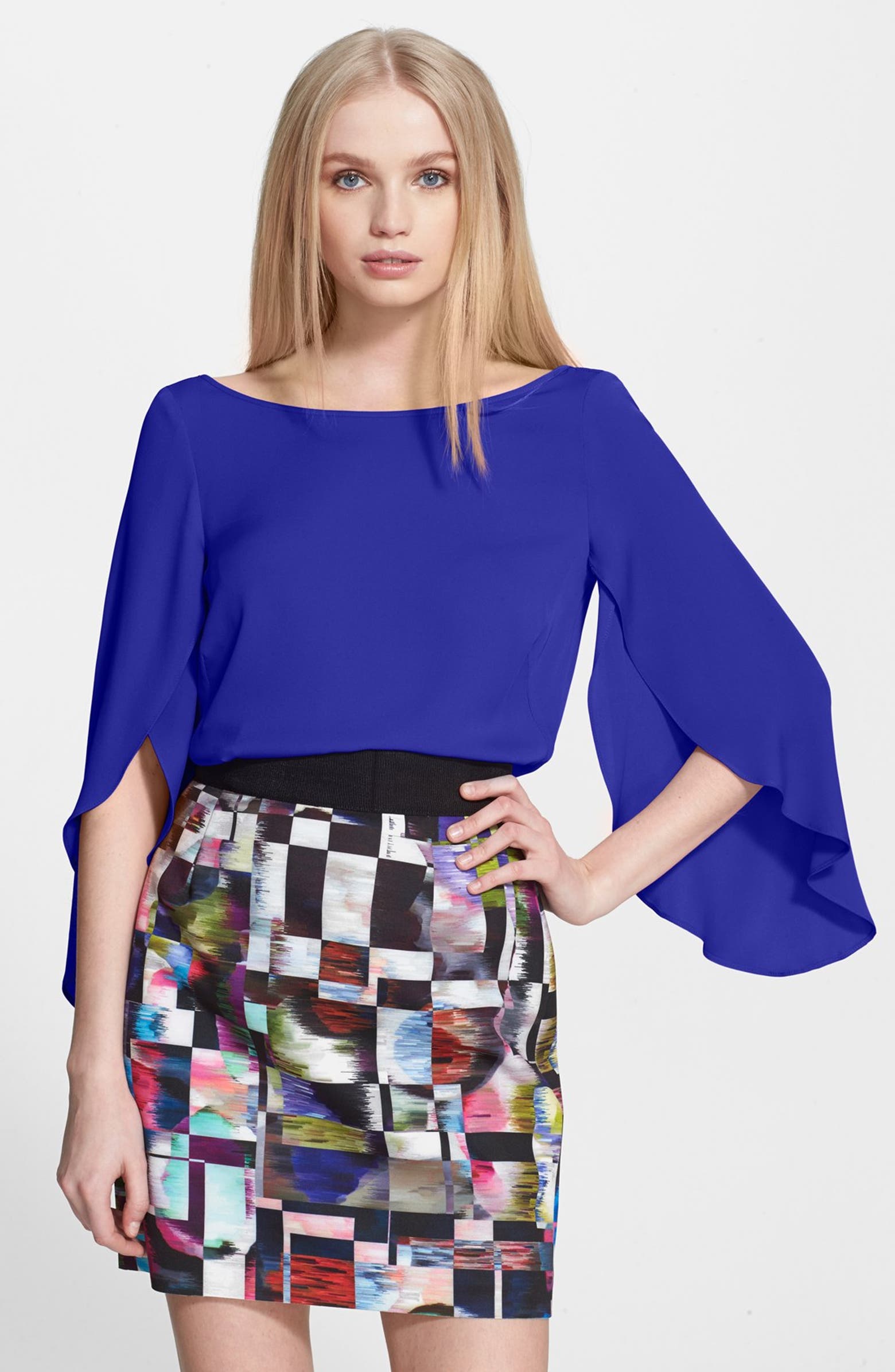 Milly Butterfly Sleeve Silk Blouse Nordstrom