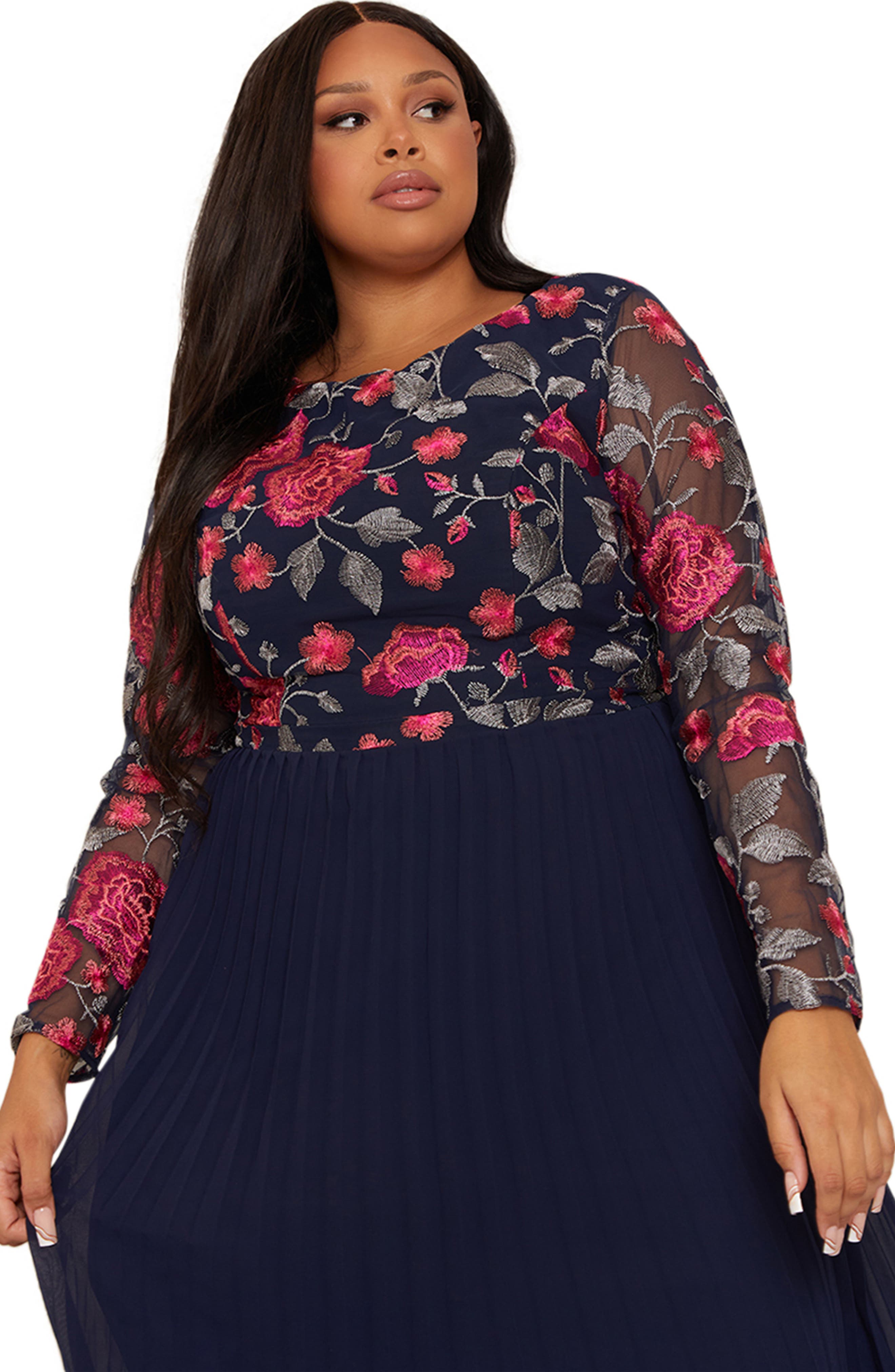 Chi Chi London Floral Long Sleeve Midi 