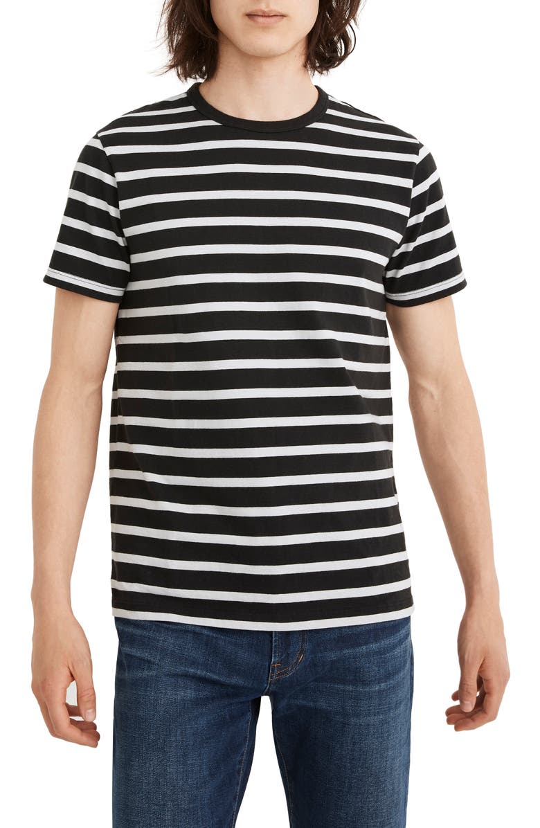 MADEWELL Allday Stripe Crewneck T-Shirt, Main, color, TRUE BLACK STRIPE