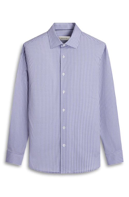 Shop Bugatchi James Ooohcotton® Checker Button-up Shirt In Lilac