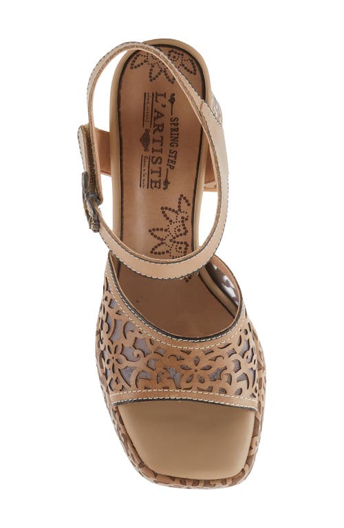 L'artiste By Spring Step Savychic Square Toe Sandal In Beige