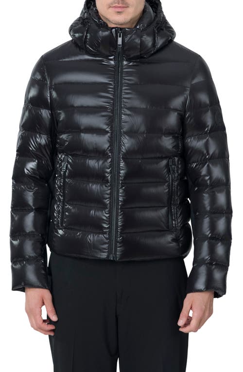 Scutar Windproof & Water Repellent Recycled Down Puffer Jacket in Black