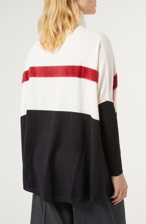 Shop Marina Rinaldi Agrume Colorblock Virgin Wool Sweater In Ultramarine