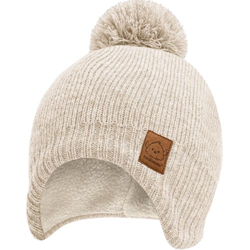 Keababies Kids'  Muff Knitted Beanie In Cream