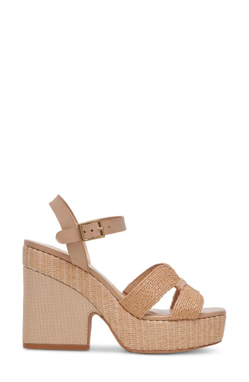 Dolce Vita Women's Cale Ankle Strap Espadrille Platform Sandals In Light Natural Raffia