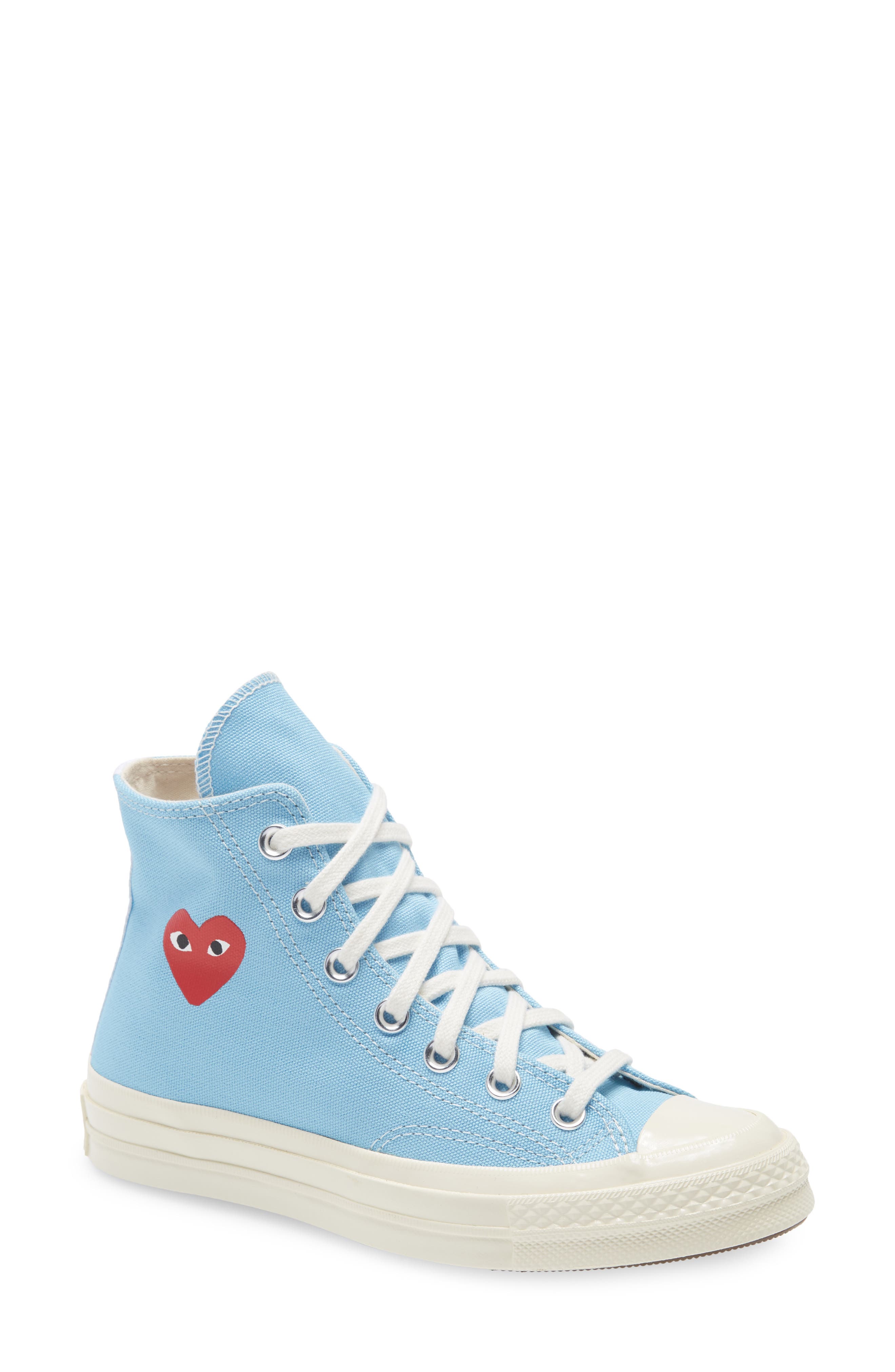 blue chucks with heart